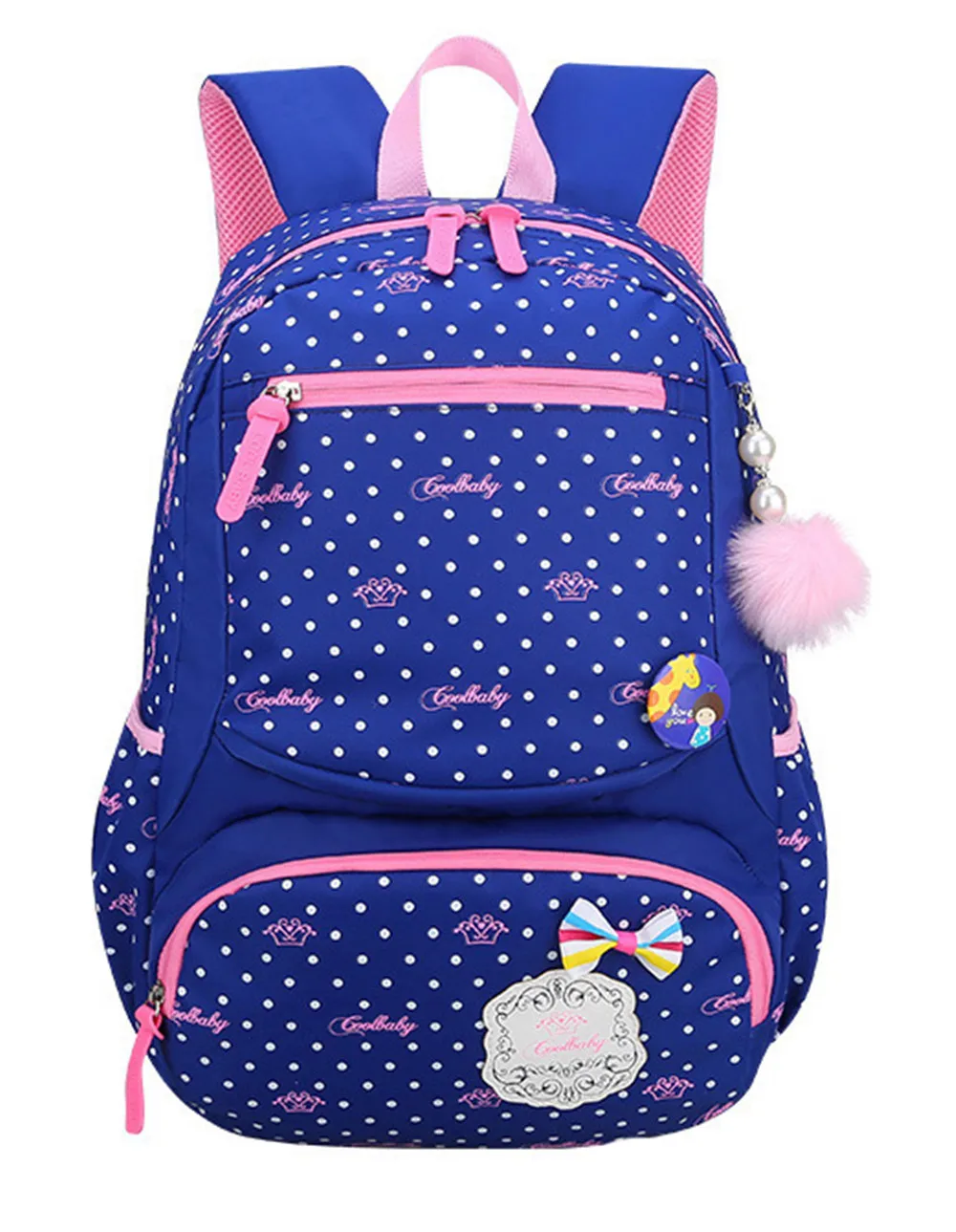 Lovely Dot School Backpacks For Children Nylon Girls Princess School
