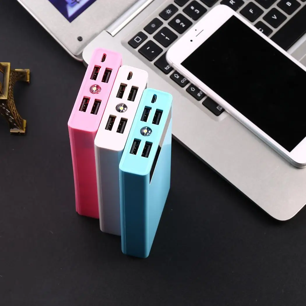 

Durable Practical 4 USB Ports LED 5V/2A Digital Battery Display Charging Power 5V/2A Bank Case