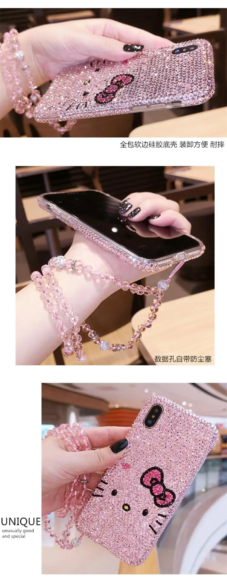 Роскошный блестящий чехол с кристаллами и бантом для iphone X, чехол для iphone 8 plus, 8, 6, 6 S, 6splus, 7, 7 plus, Жесткий Чехол на заднюю панель в подарок, розовый чехол