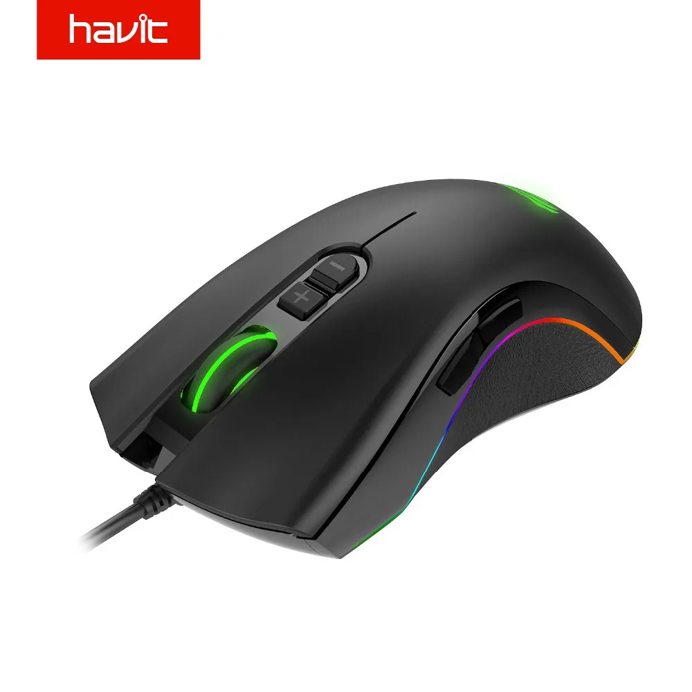 

HAVIT Gaming Mouse RGB Backlit 7200DPI Programmable 7 Buttons USB Wired Optical Mouse Gamer for PC Computer Laptop HV-MS762