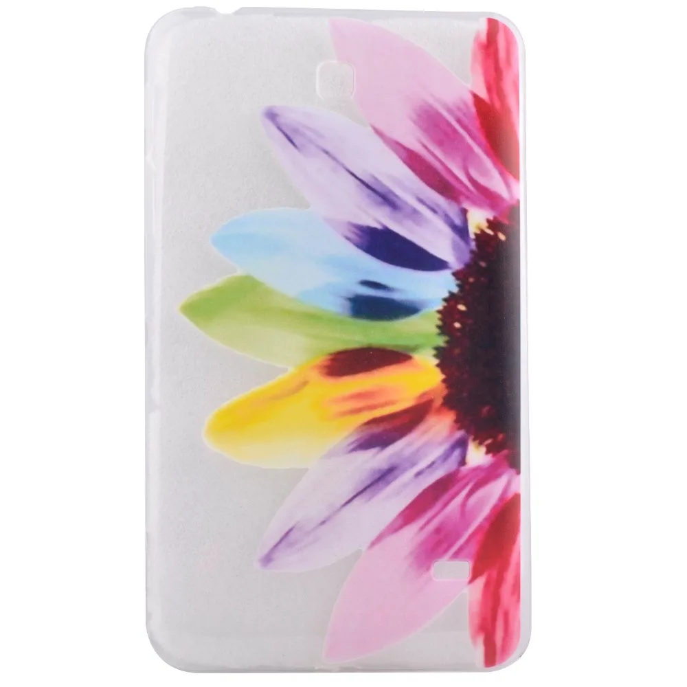 

For Samsung Galaxy Tab 4 7.0 T230 T231 T235 Tablet Case Flower Colorful Print Soft TPU Back Soft Silicone Rubber Cover Cases