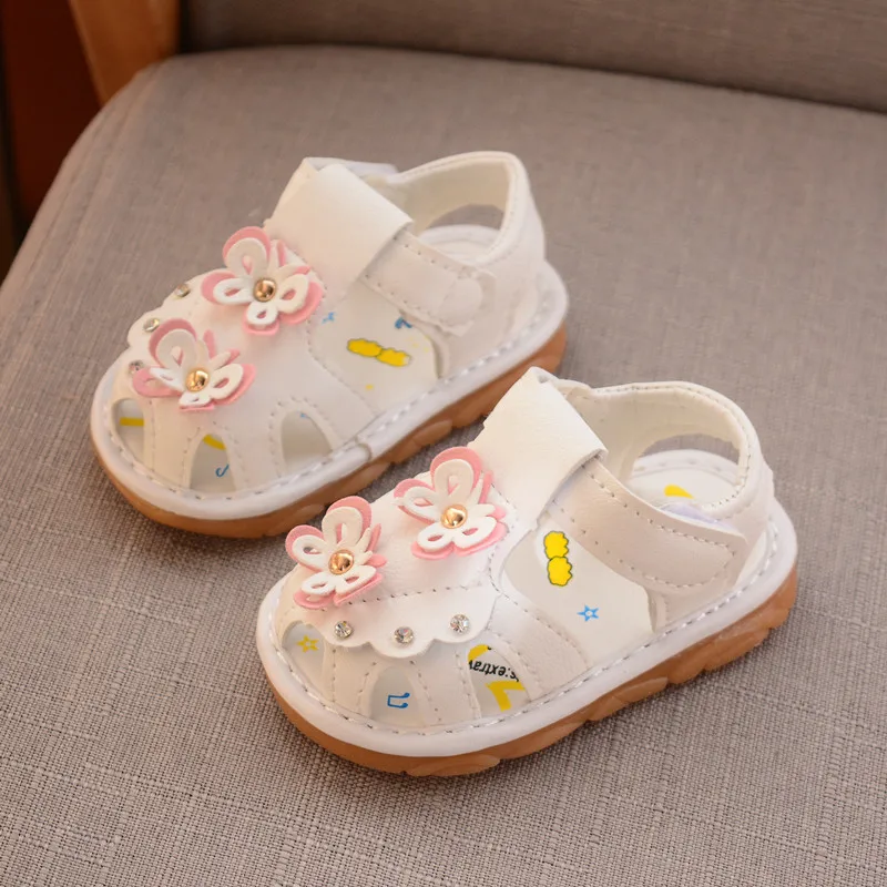 

2019 Summer newborn sandals bowknot baby girls princess shoes non-slip soft shoes infant flowers beach shoes for 1 year old