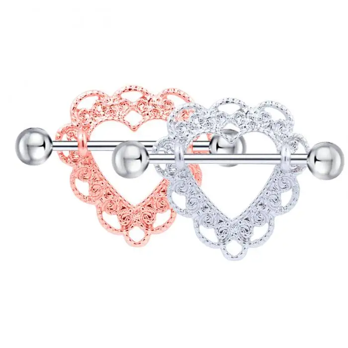 1 пара сексуальные Кристальные сердечки с сердечками соска бар кольца кольцо для соска Пирсинг в форме гантели ювелирные изделия для женщин CX17