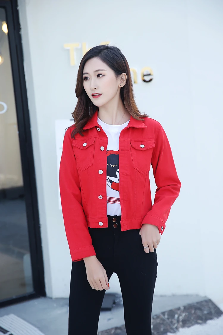 New Long Sleeve winter Slim White Black Jeans Top For Women Solid Denim Jacket Women Short Overcoat Ladies Jackets Tops 4866 50