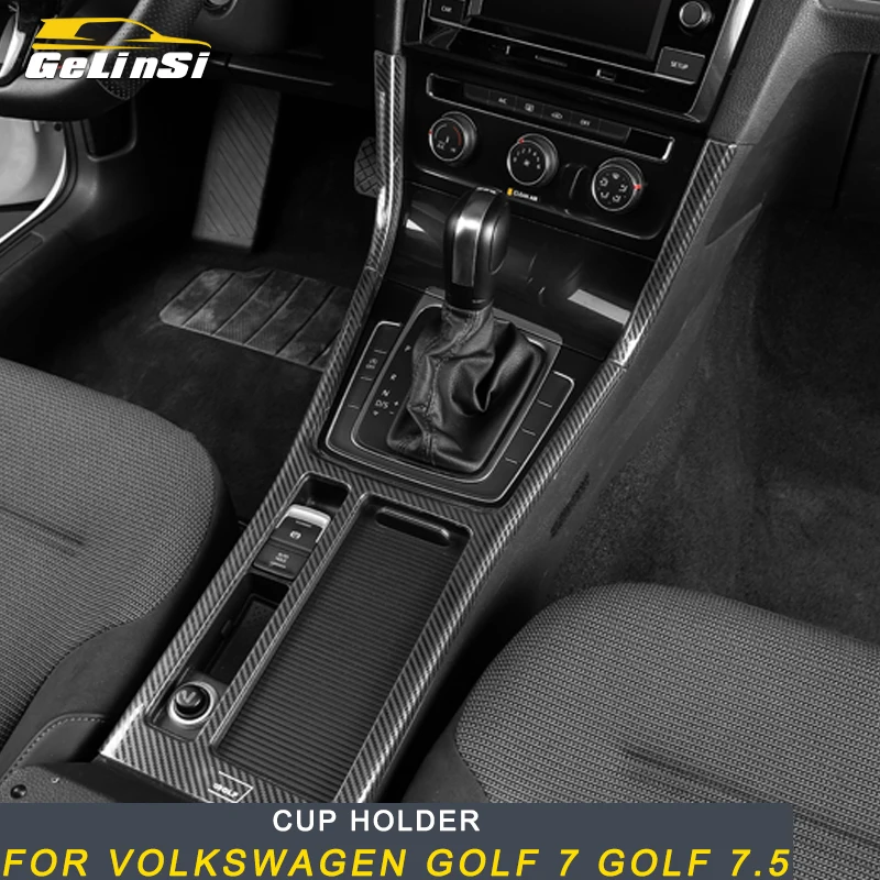 

Gelinsi For Volkswagen Golf 7 Golf 7.5 Car Styling Gear Shift Cup Holder Panel Cover Trim Frame Sticker Interior Accessories