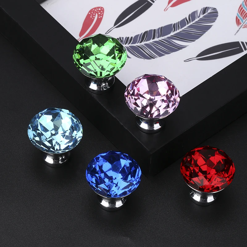 Diamond Crystal Glass Knobs Cupboard Pulls Drawer Knobs  (11)