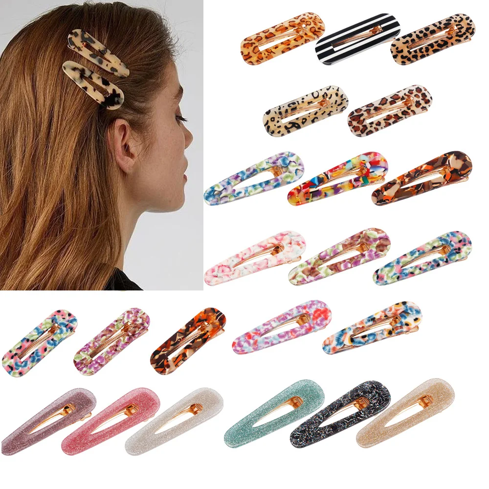 

Cheer Bow Hair Accessories Hair Clips for Hair Women Girls Acrylic Hollow Barrettes Waterdrop Hairpins Hair Barrettes for Women