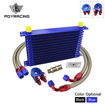 

UNIVERSAL 13ROWS TRUST TYPE OIL COOLER KIT + OIL FILTER ADAPTER + BRAIDED HOSE AN10 HOSE WITH PQY STICKER+BOX