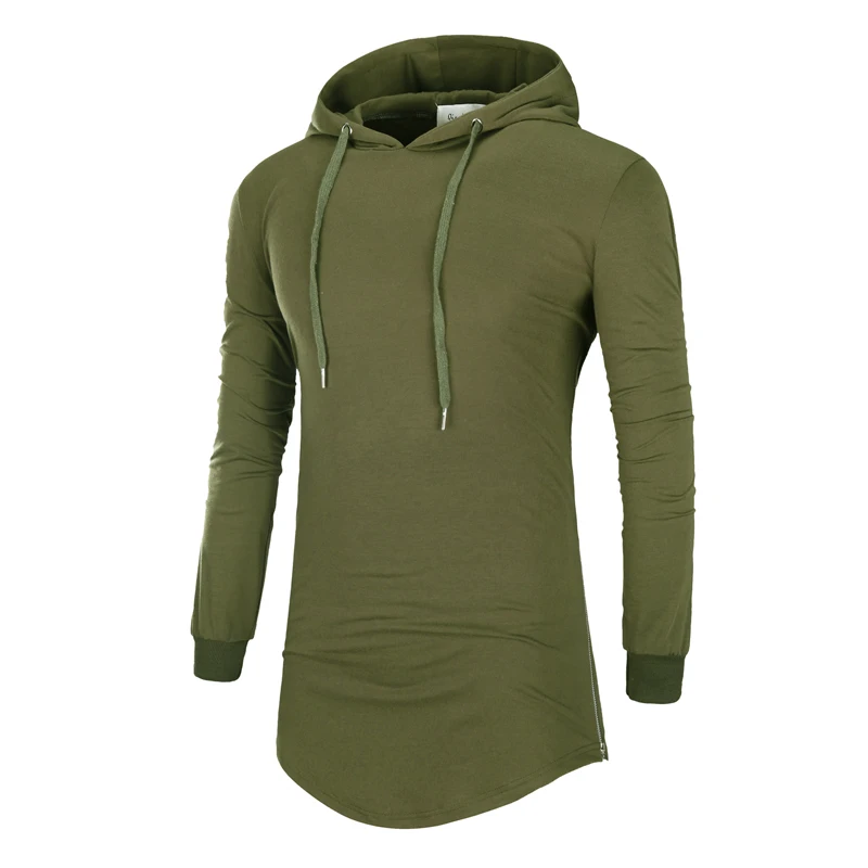 

5 color New 2017 men's Hooded long sleeved T-shirt Tops brand cotton Men solid and five color t-shirts Big size loose M-XXXL