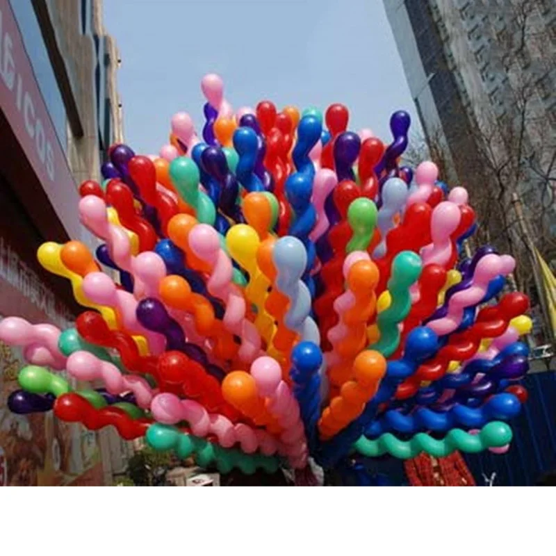10pcs/lot Long 90CM Screw Thread Latex Balloon Float Air Balls Inflatable Wedding Birthday Party