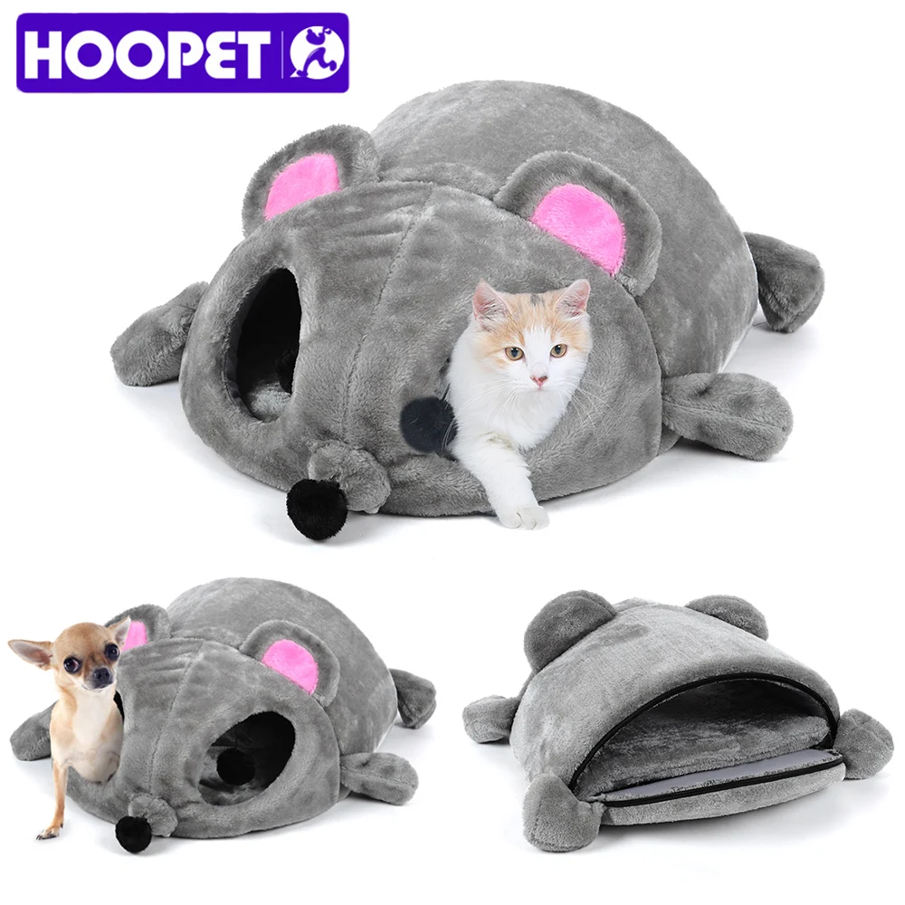 HOOPET серый Мыши Форма кровать для маленьких Товары кошек собак пещере съемный