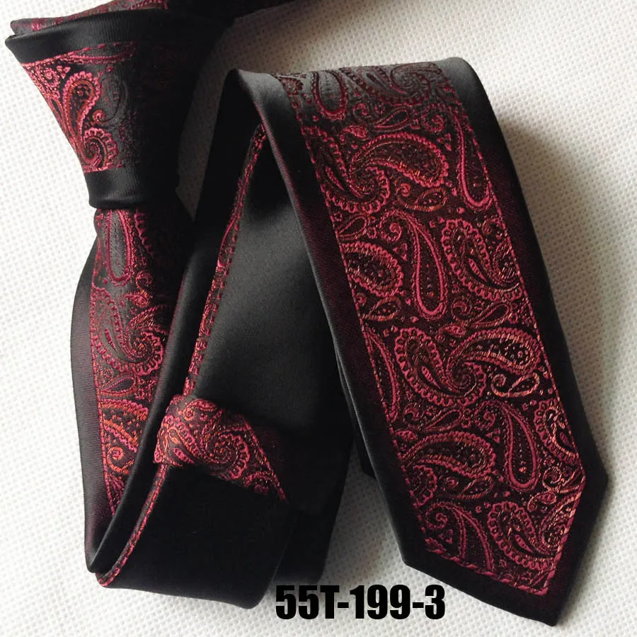 Уникальный Галстук lingyao дизайнерский галстук Жених Свадебный галстук черная кайма с красным Галстук Пейсли
