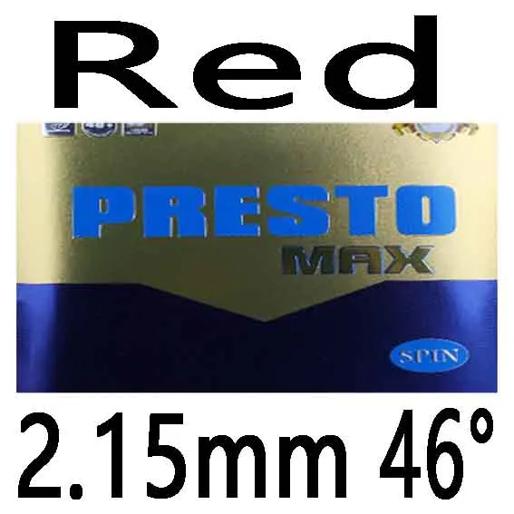 Дружба 729 PRESTO MAX( новинка) спин/скорость(не липкая Резина+ макропористая губка) резиновый пинг-понг для настольного тенниса - Цвет: MAX SPIN Red 2.15 46