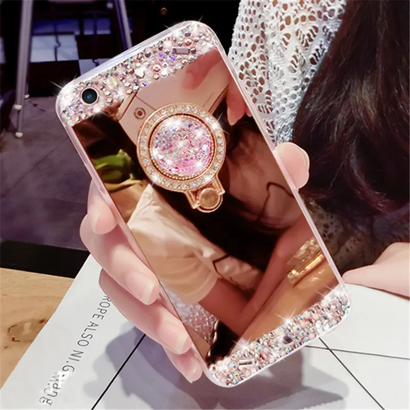 

For Samsung J5 J7 J3 2017 Mirror Case 360 Rotation Ring Clip Holder Stand Luxury Diamond Case for Samsung A5 A7 A3 2017 J7 Prime
