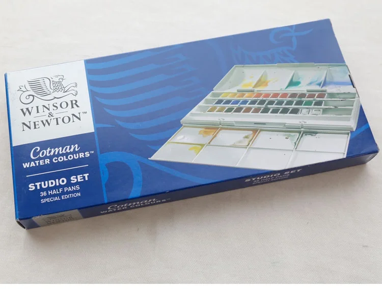 WINSOR& NEWTON Cotman портативный Твердые акварельные краски 12/24/36/45 цветов пигмент товары для рукоделия Рисунок Краски