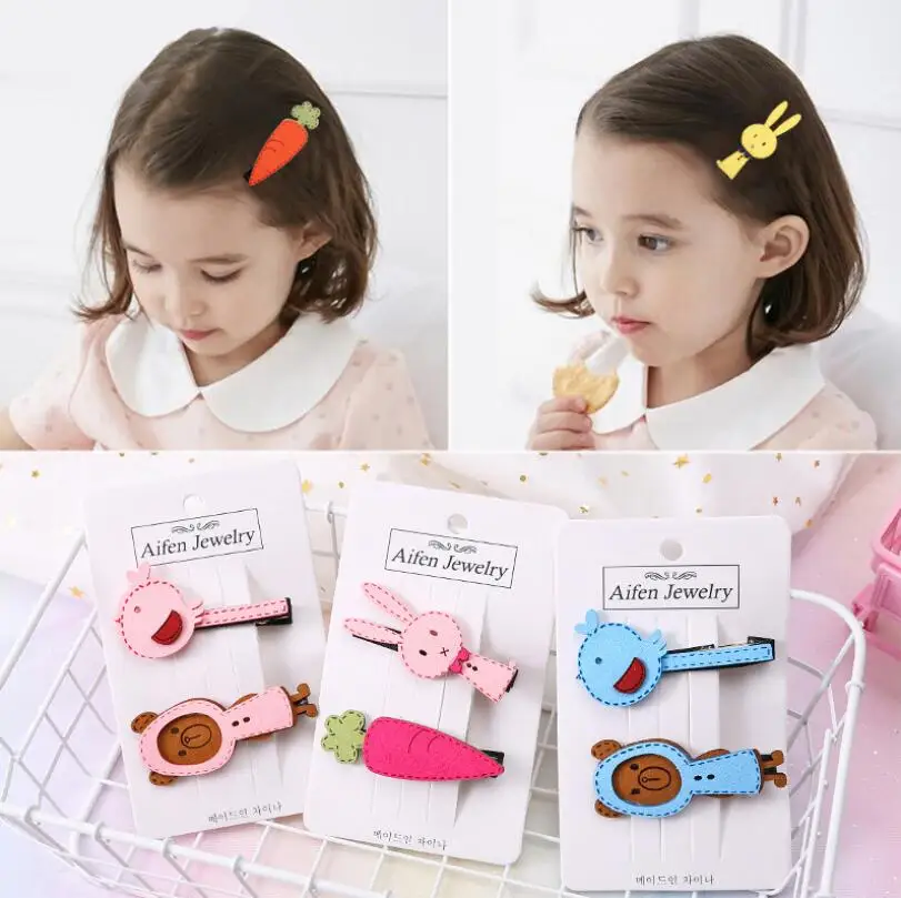 

2Pcs/Set 6cm Hairpins Bird Hair Clips for Children Girls Hair Accessories Baby Cute Hair Clip Pins Rabbit Metal Barrette A26