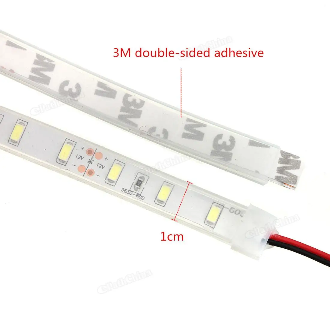 1 м водонепроницаемый 5630 SMD 60 Светодиодный светильник полоса IP65 14,4 Вт силиконовая трубка гибкая лента светильник лампа холодный белый DC12V 20-22Lm