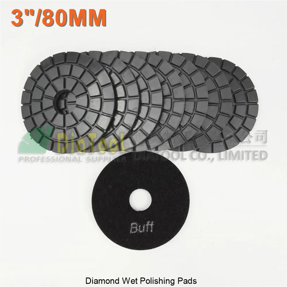 7pcs//pack 3/'/' 80mm Diamond wet polishing pads disc sander pad for marble stone