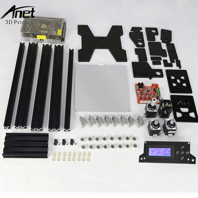 Anet A2 2004 ЖК-дисплей Экран DIY Kit 3D-принтеры с широкоформатной печати Размеры очаг плюс версия Авто-выравнивание версия 1 кг нити