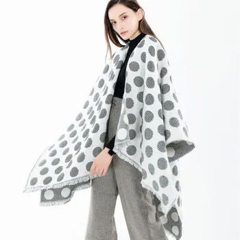 

2019 New Winter Warm Fashion Street Style Point Print Simple Cashmere Tassel Scarf Shawl Warm and Light Scarf L308