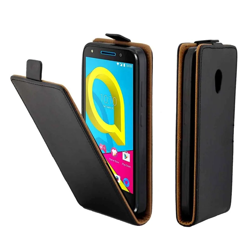 Вертикальный защитный кожаный чехол для Alcatel U5 из ТПУ в деловом стиле с