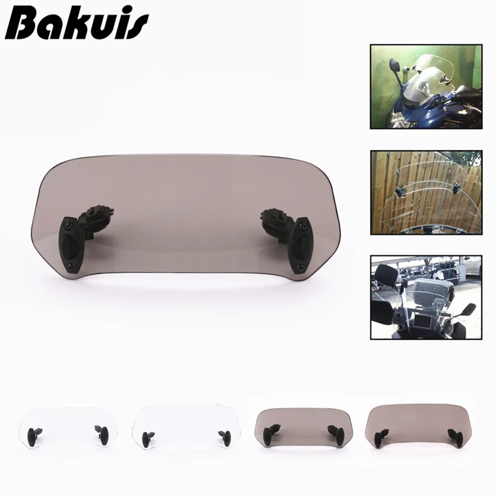 

Motorcycle Parts Adjustable Clip On Windshield Extension Spoiler Windscreen Air Deflector For Yamaha BMW Honda Suzuki Kawasaki