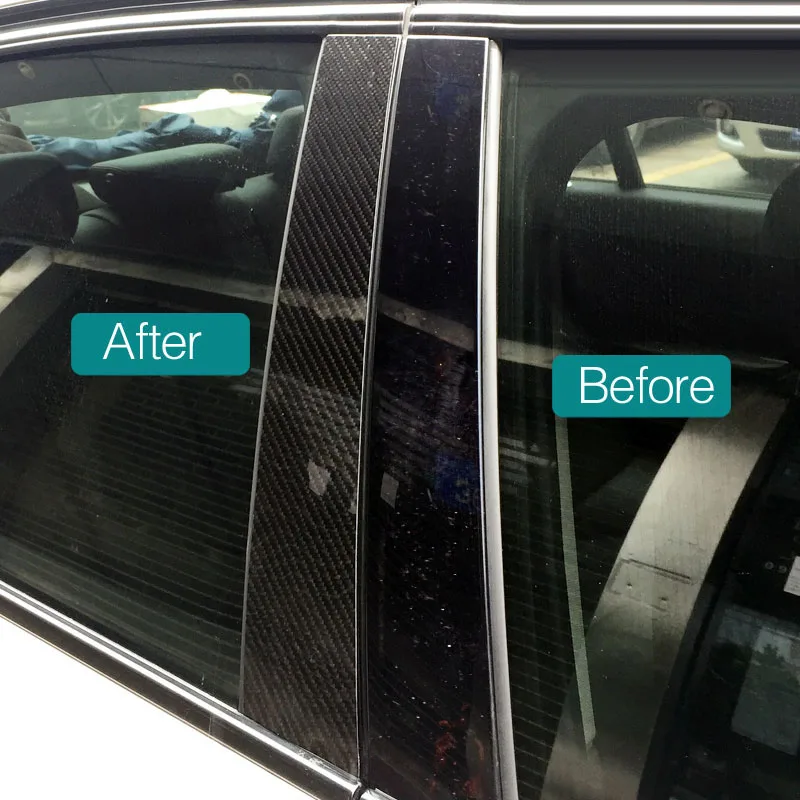 

New B-Pillar Stickers Carbon Fiber Black Car Window B-Pillars Decorative Sticker For BMW X6 E71 2009-2013
