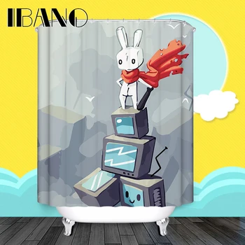 

Shower Curtain Rabbit Pattern Customized Shower Curtain Waterproof Polyester Fabric Curtain For The Bathroom
