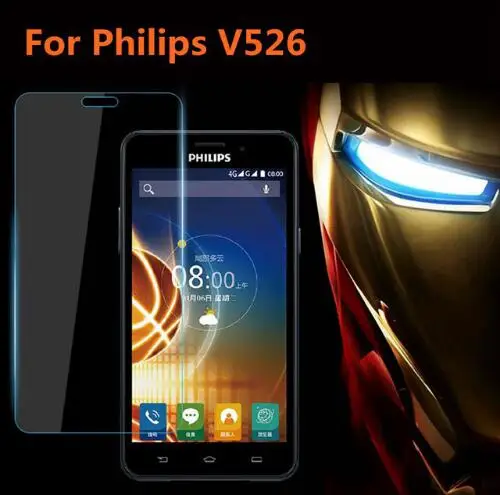 

2pcs For Philips Xenium V526 Tempered Glass Front Original Protective Film Screen Protector for Philips V526 Guard Saver Shield