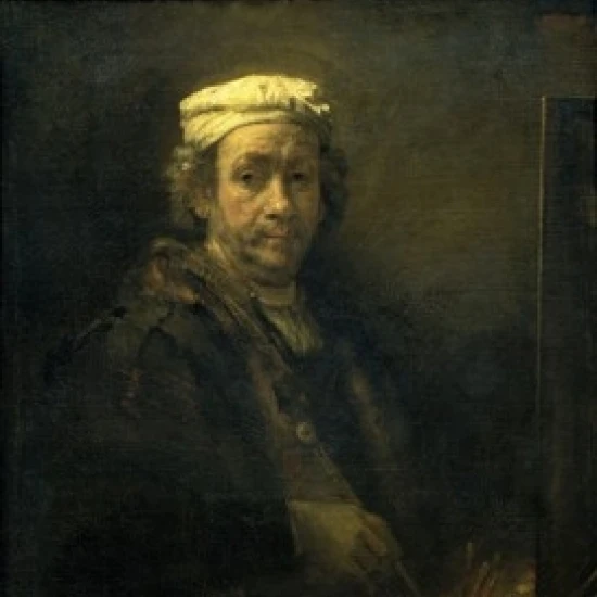 Self Portrait in Front of an Easel  1660  Rembrandt Harmensz van Rijn (1606-1669/Dutch)  Muse du Louvre Paris (18 x 24)