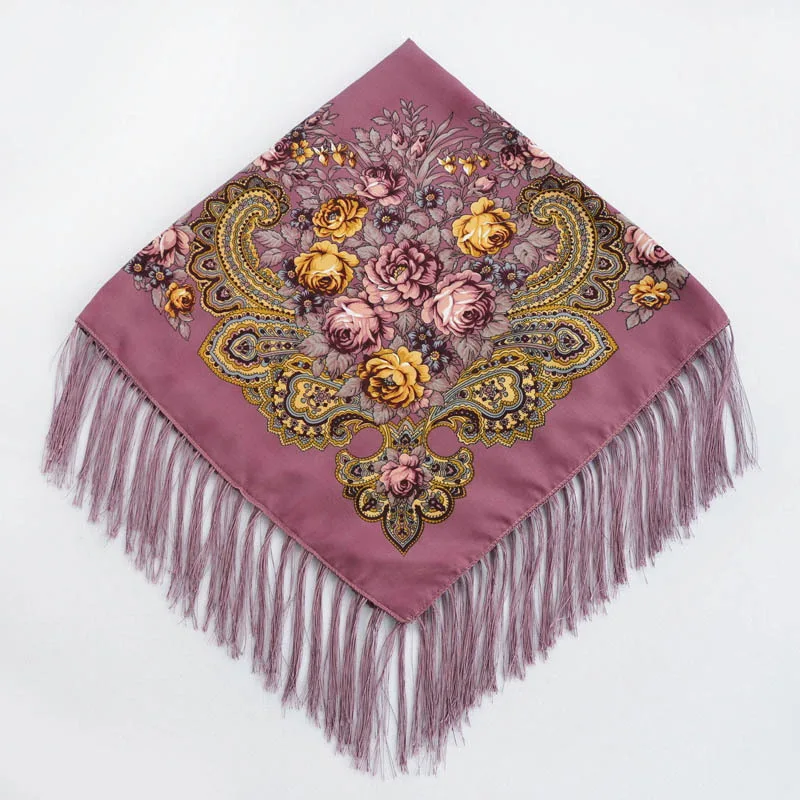 15 цветов квадратный шарф для женщин большой цветочный принт женские шарфы с длинной бахромой шаль шарф для женщин Бандана Хиджаб обёрточная бумага
