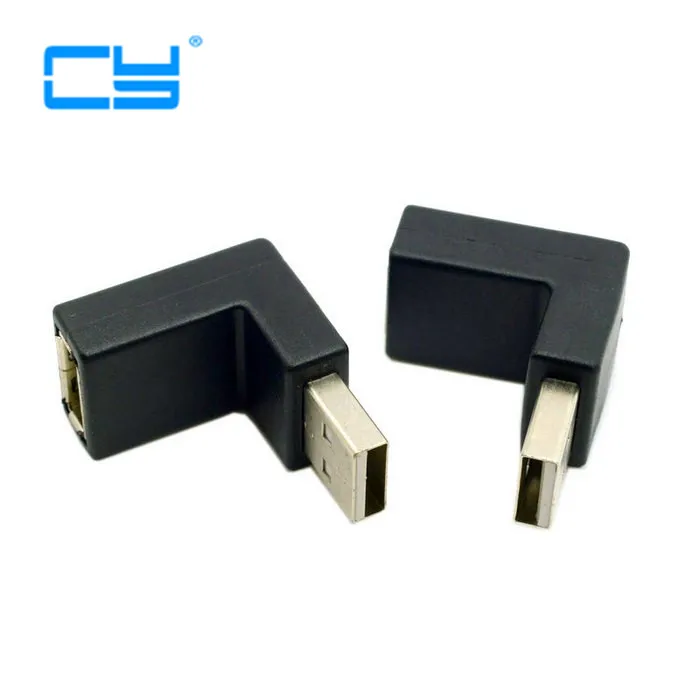 

1pcs/Up & Down Direction Angled 90 Degree USB 2.0 Male to Female Extension Adapter Low Profile Black & White