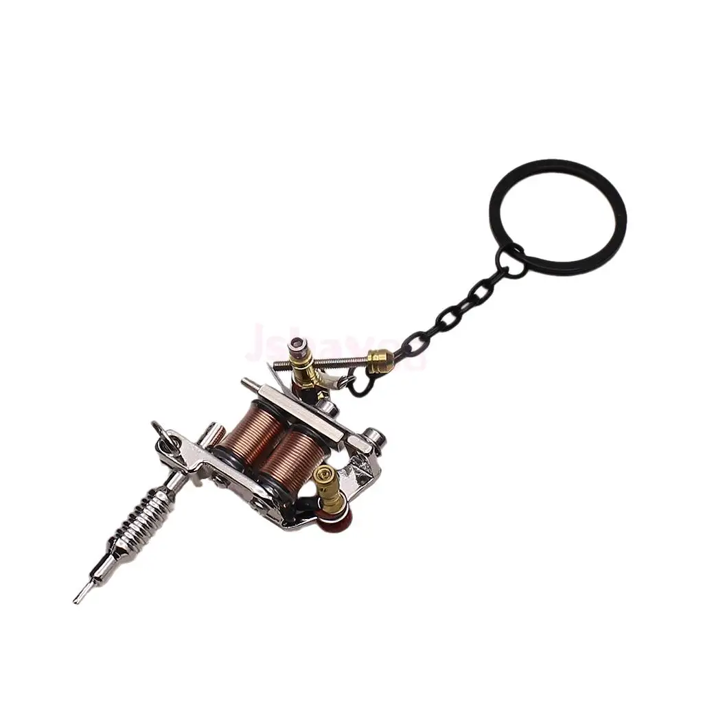 Alloy Tattoo Machine Necklace Key Chain Mini Tattooing Machine Necklace