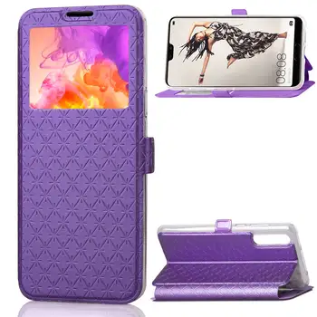 

Luxury Flip Wallet Case For Huawei P20 Pro Card Holder Stand Leather Cover For Huawei P20 Pro With Window View Function Case