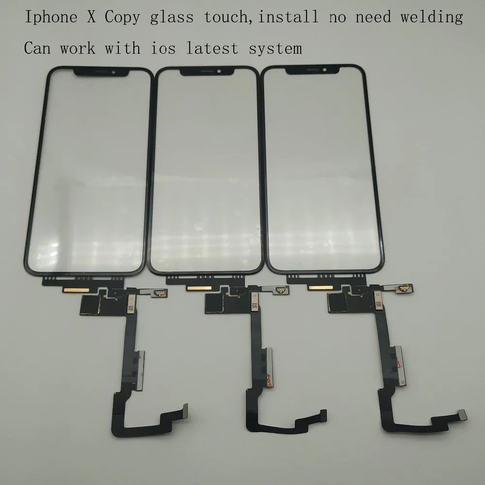 5pcs Copy original glass+touch+oca For Phone x digitized glass touch panel replacement phone repair no need welding