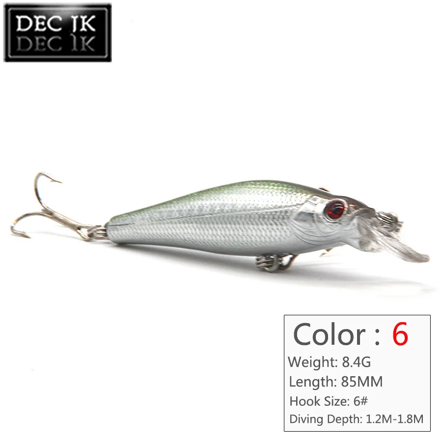 8PCS Minnow Sea Fishing Lure Peche Crankbaits Artificial Bait Lot For Pike With Hook In River Swimbait Jerkbait Hard Baits Set (6)