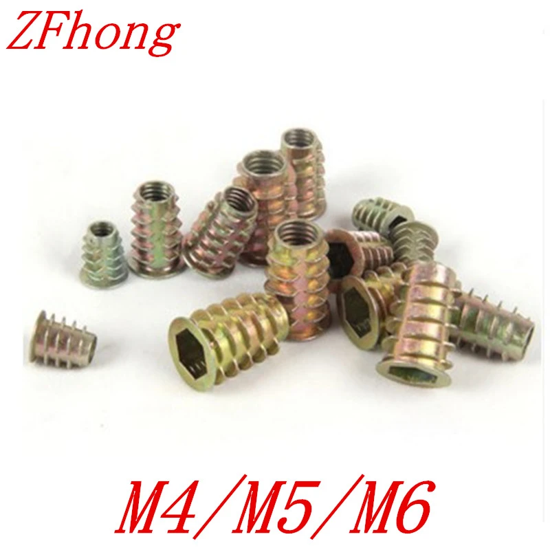 Hex Drive Head Nuts Zinc Alloy Hex Nut for Wood Insert 50Pcs Hex Drive Head M510mm Furniture Nuts Threaded Hex Drive Head Nuts Zinc Alloy Hex Nut for Wood Insert 50Pcs Hex Drive Head M510mm Furniture Nuts Threaded