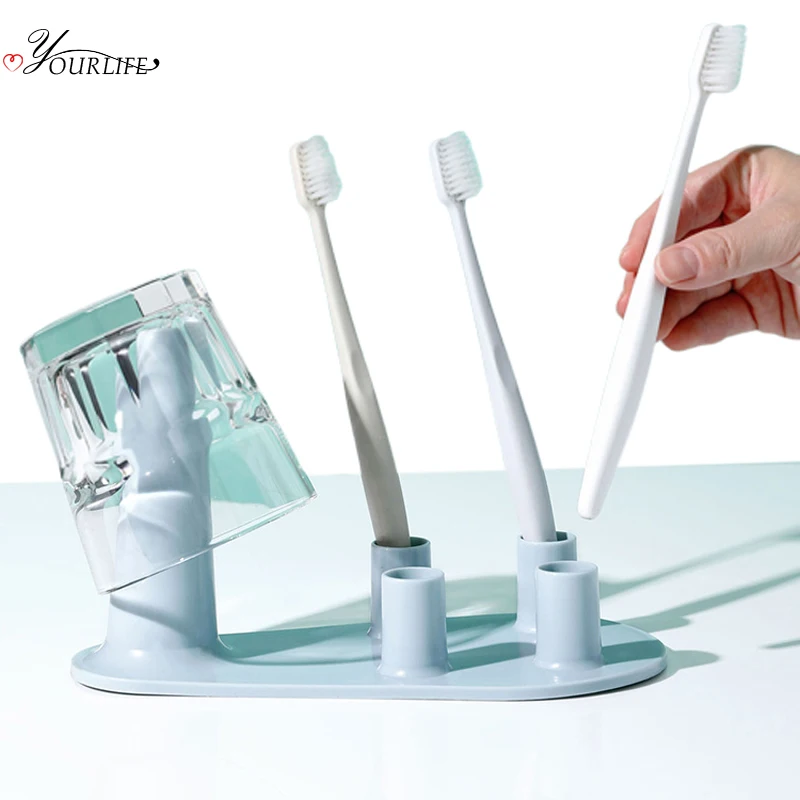 

OYOURLIFE Creative Desktop Toothbrush Holder Bathroom Tooth Brush Toothbrush Cup Drain Organizers Stand Bathroom Accessories