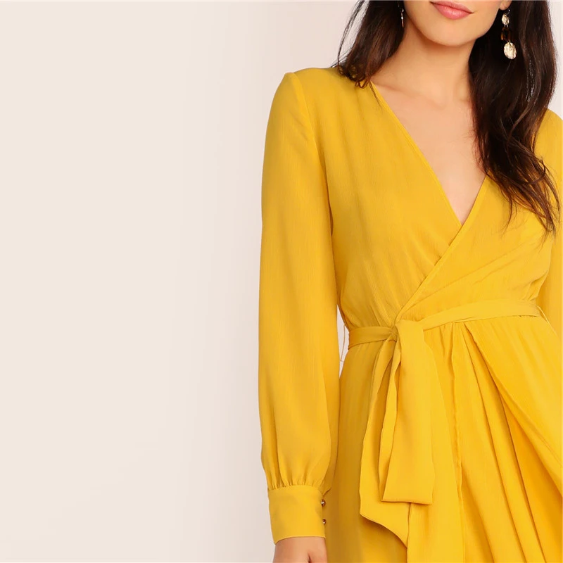 shein mustard dress