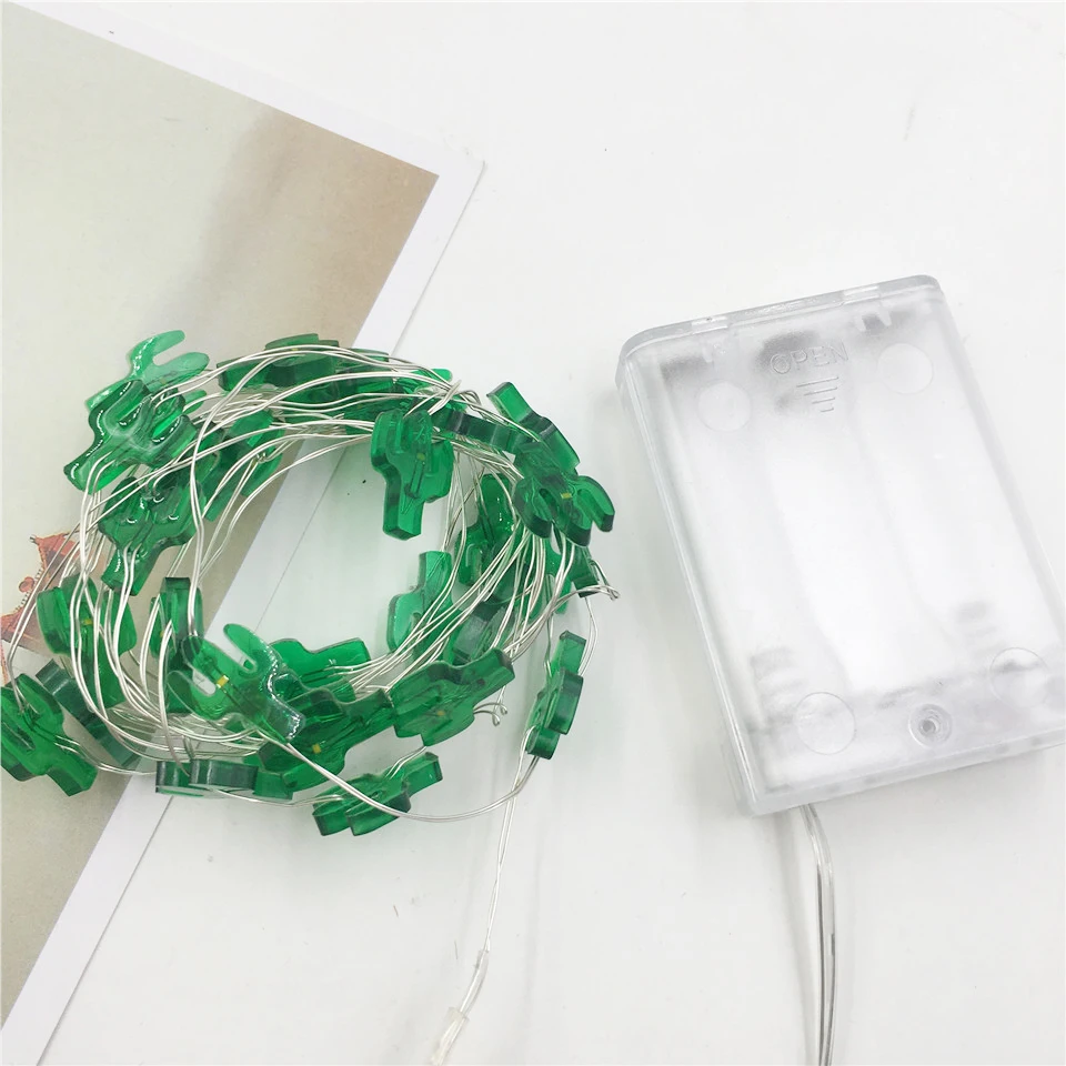 

Novelty Mini 3D Cactus Style Garland LED String Light 1m 2m 3m 5m AA Battery Operated Festival Wedding Party Decor Luminaire