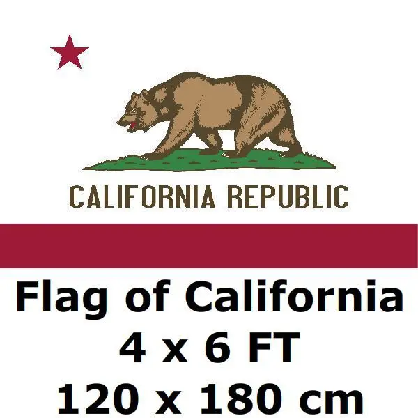 

California Flag 4X6FT 100D Polyester State of US USA American United States Flags and Banners For Home Decoration