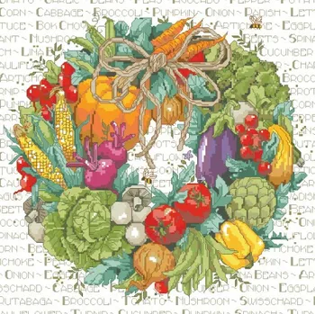 

Top Quality lovely beautiful counted cross stitch kit vegetable wreath garland Janlynn