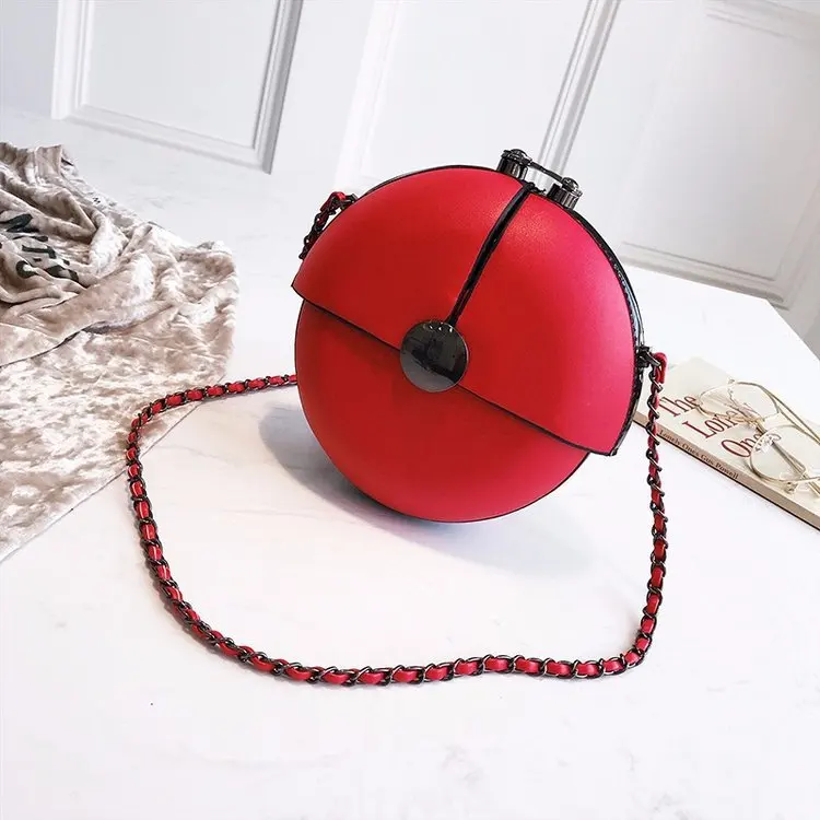 New Fashion Brand Women Chain Bag Lady Messenger Bag Small Round Bag Spring Summer Cute Mini Shoulder 3 Colors