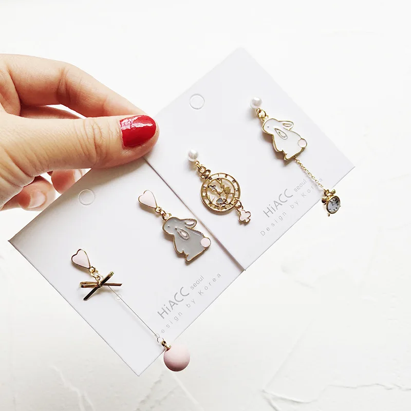 

Korean Japan Anti-allergy Cute Cartoon Rabbit Bunny Clock 2019 Woman Dangle Drop Earrings Handmade Fashion Jewelry-JQD5