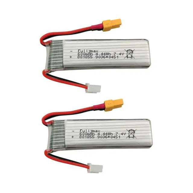 LeadingStar 7,4 в 600 мАч литиевых батарея для XK K130 6 каналы бесщеточный Aileron 3D вертолет интимные аксессуары - Цвет: 2pcs