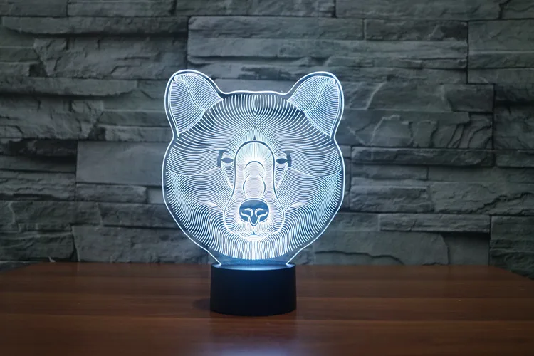 3D Illusion 7 colorful effect Change Touch Switch USB Table Light Awesome Toy Gift Decoration for Boys and Girls (Polar Bear) (1)