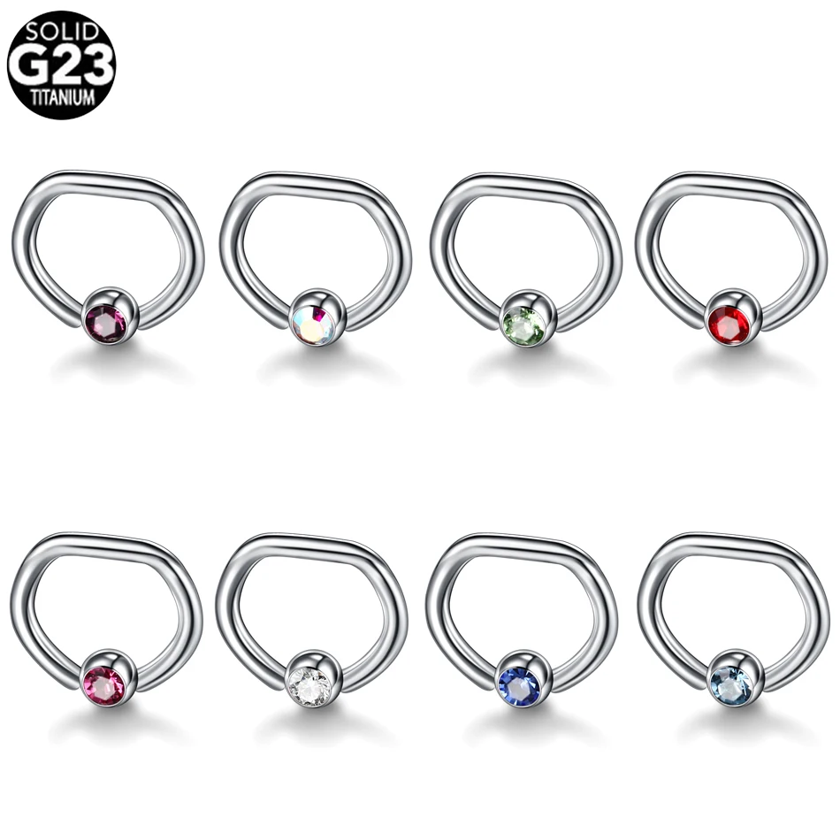 

1PC Titanium Nariz Piercing Captive Bead Nose Rings Crystal Gem CBR Closure Ear Septum Helix Daith Tragus Piercings Body Jewelry