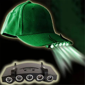 

5 LED Clip-On Clip Hat Cap Lamp Caplight Fishing Light Outdoor Camping Lamp Headlamp 1000pcs/lot