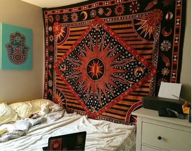 Cammitever Matahari Merah Lingkaran Mandala Jamur Besar Misteri Katak Permadani Retro Cetak Hiasan Dinding Untuk Kamar Tidur Living Room Dekorasi Permadani Aliexpress