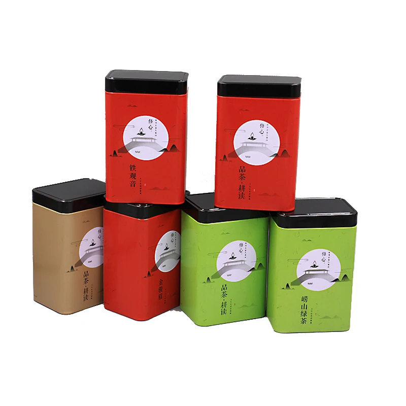 Xin Jia Yi упаковочная коробка пищевая печать на металле минты пустой прямоугольный светильник зеленый Рождественский контейнер для еды чайные листья банки